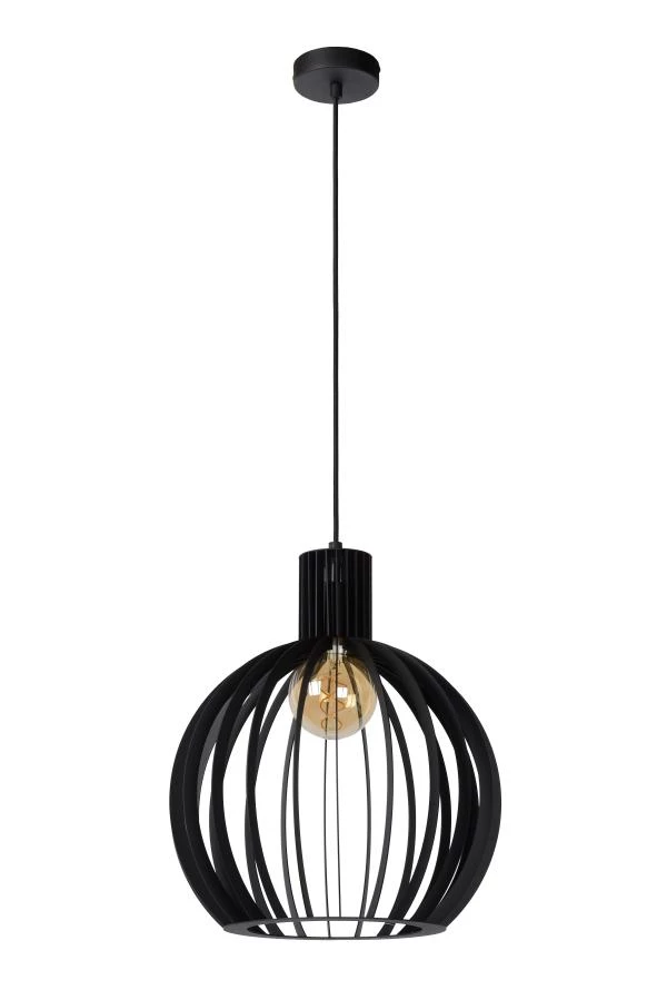 Lucide MIKAELA - Pendant light - Ø 35 cm - 1xE27 - Black - off